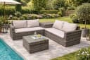 TEICO GROUP Gartenlounge-Set Polyrattan Beige mit Kissenbox Bild 1