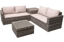 TEICO GROUP Gartenlounge-Set Polyrattan Beige mit Kissenbox Bild 2