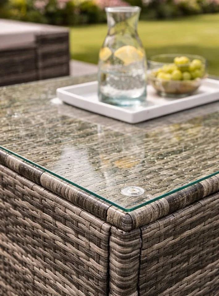 TEICO GROUP Gartenlounge-Set Polyrattan Beige mit Kissenbox - Bild 5