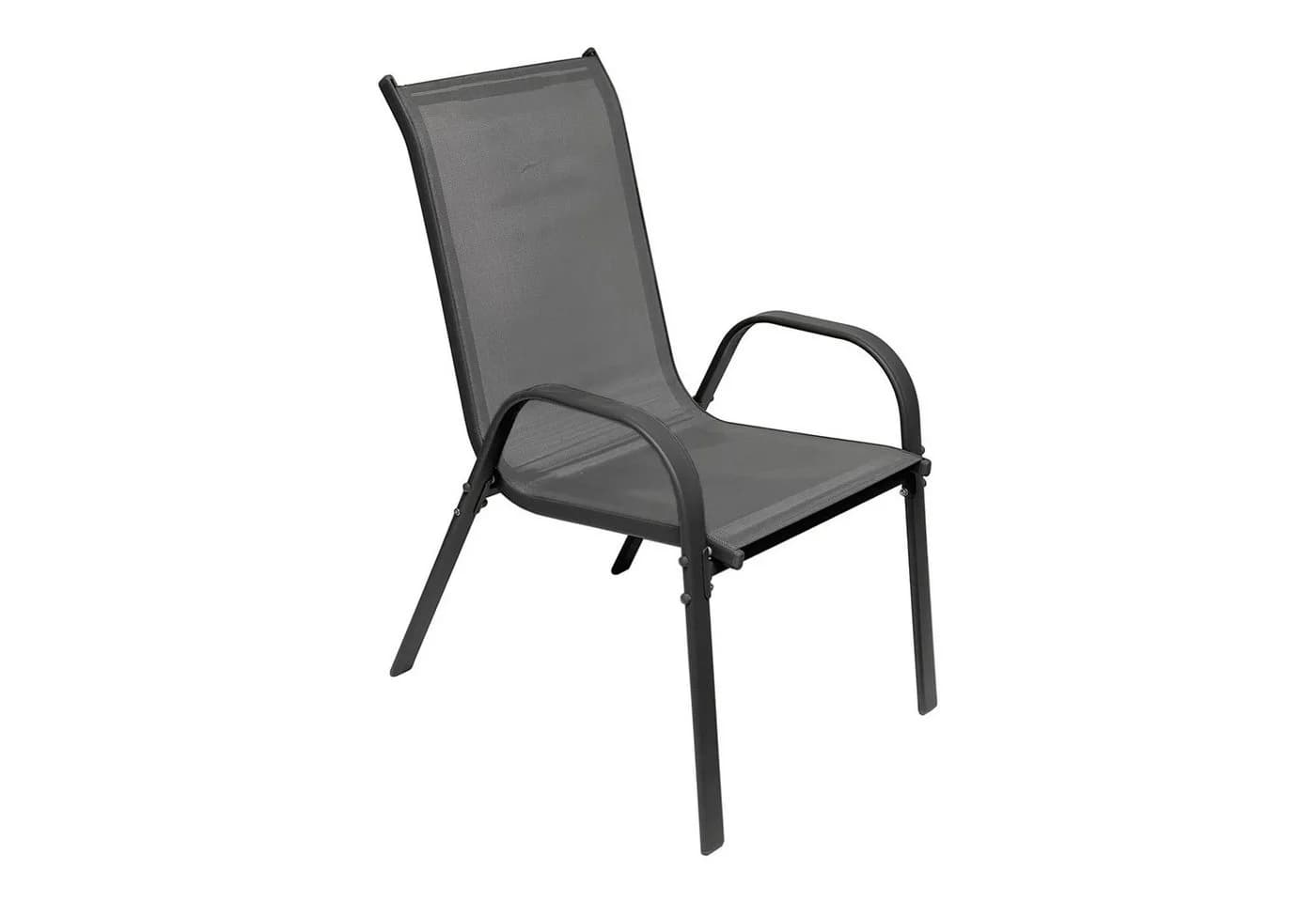 Mojawo 5-teilige Gartengarnitur Anthrazit WPC Stapelstühle - Bild 4