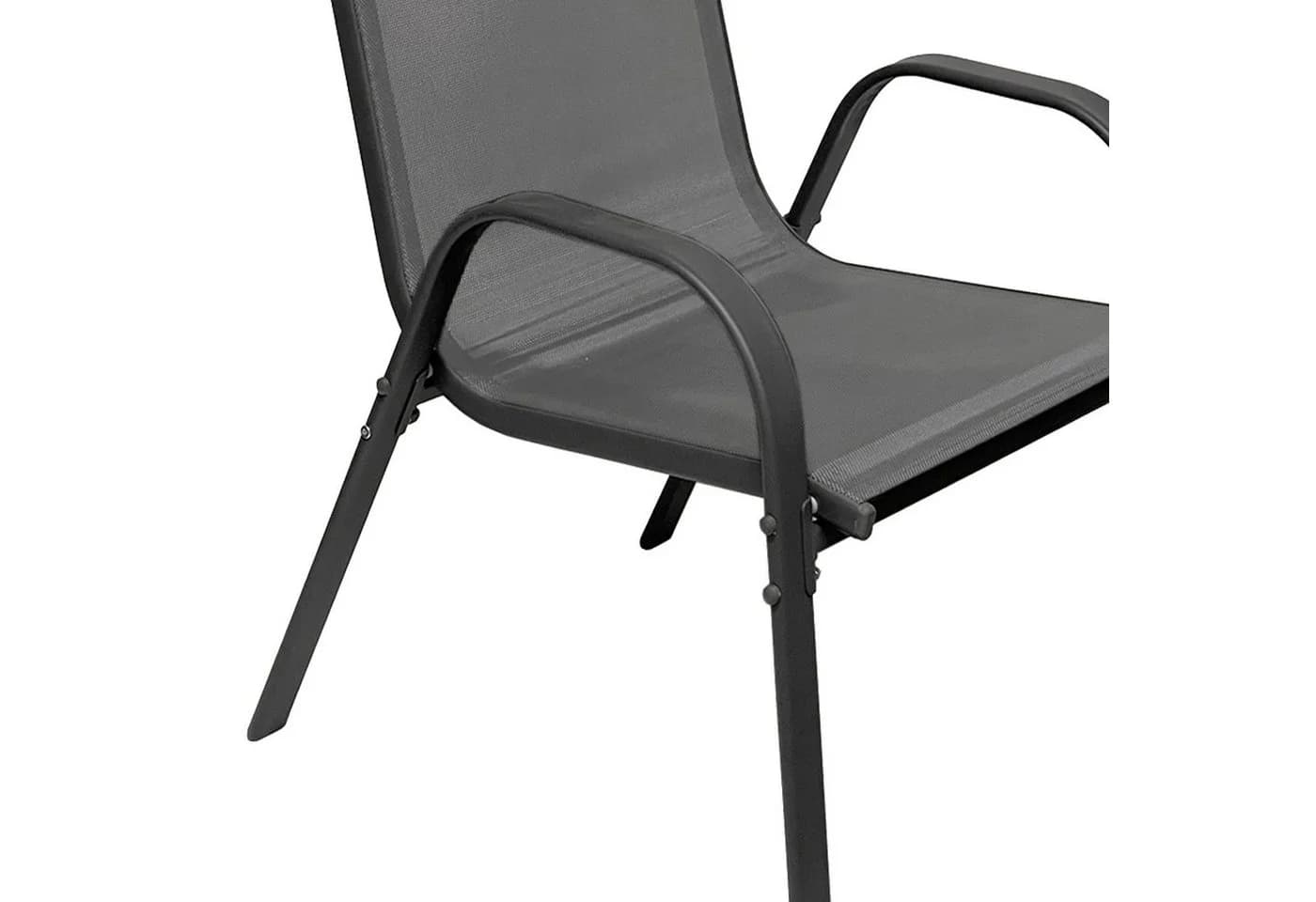 Mojawo 5-teilige Gartengarnitur Anthrazit WPC Stapelstühle - Bild 5