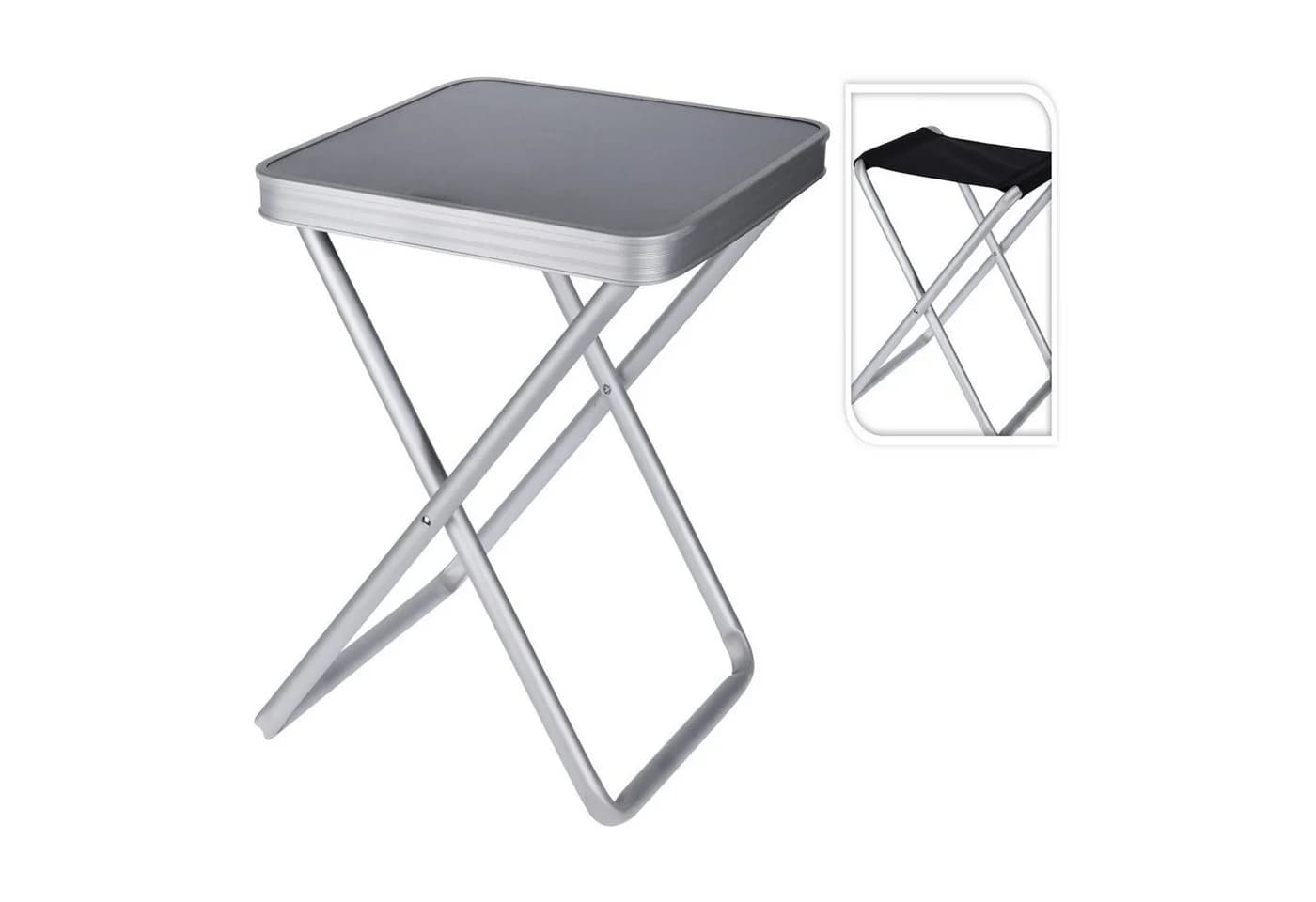 Mojawo 2in1 Campingtisch klappbar Aluminium Schwarz/Silber - Bild 2