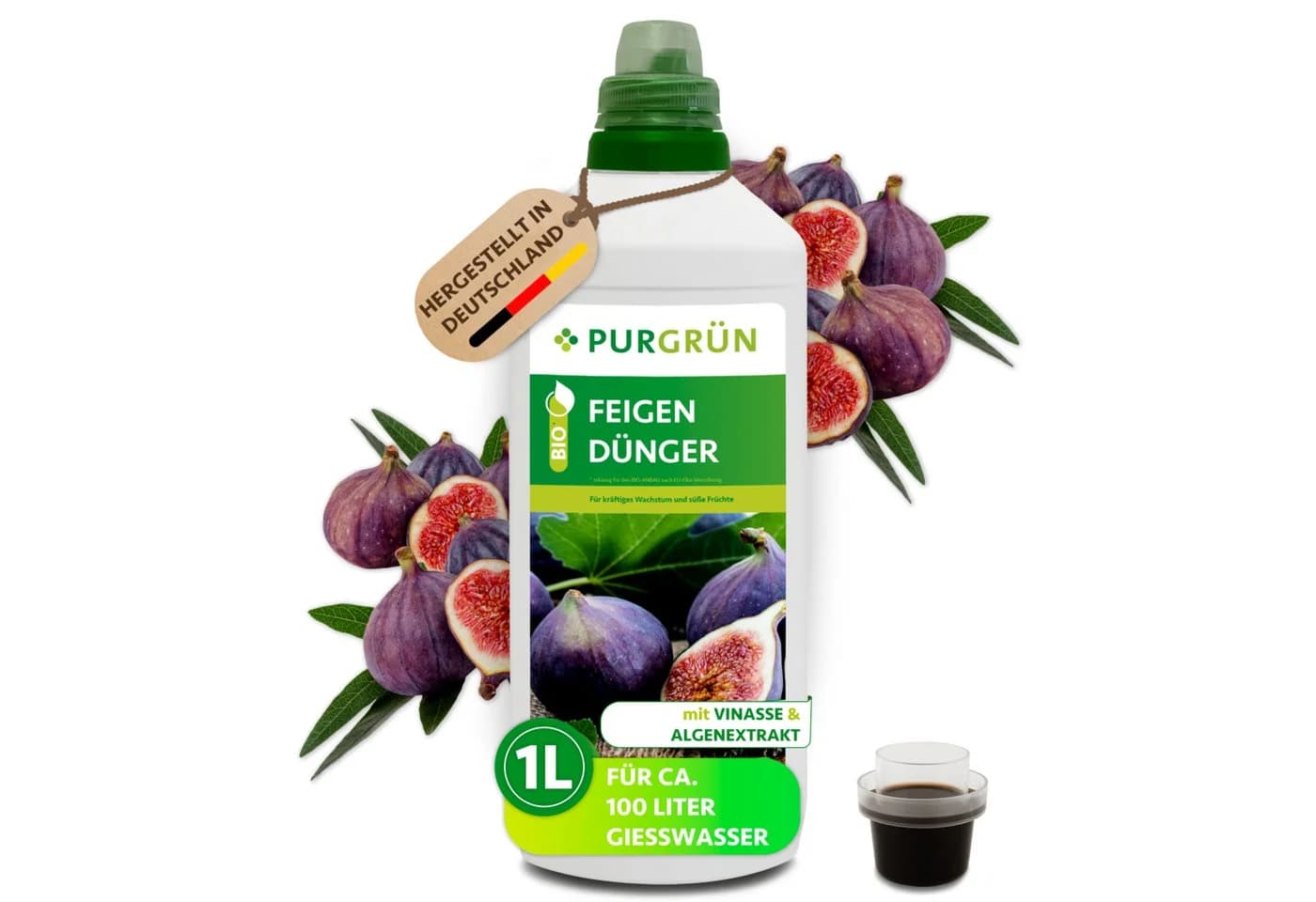 Purgrün Bio-Feigendünger Flüssigdünger NPK 4+1+7 Algenextrakt Vinasse 1 Liter - Bild 2