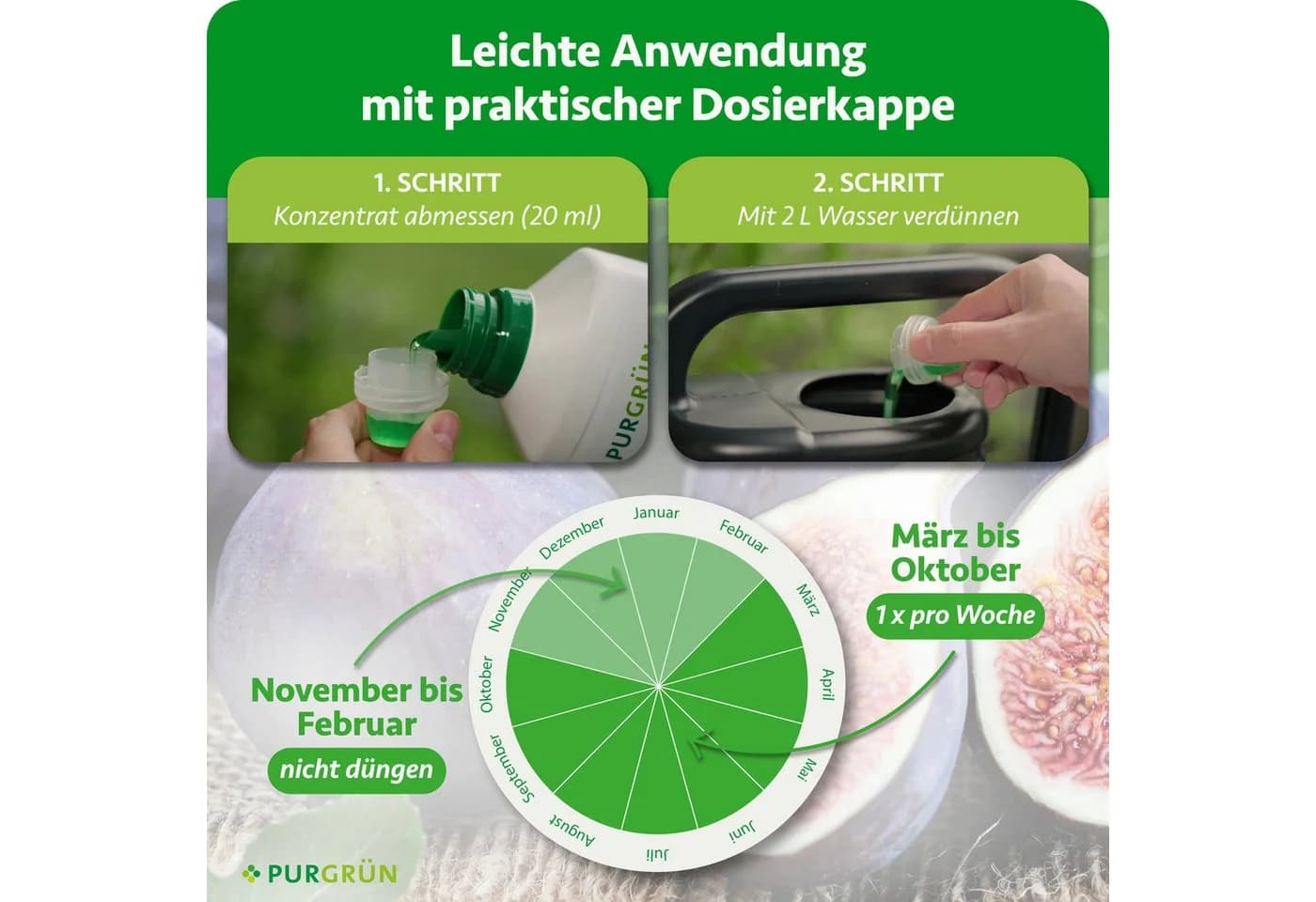 Purgrün Bio-Feigendünger Flüssigdünger NPK 4+1+7 Algenextrakt Vinasse 1 Liter - Bild 5