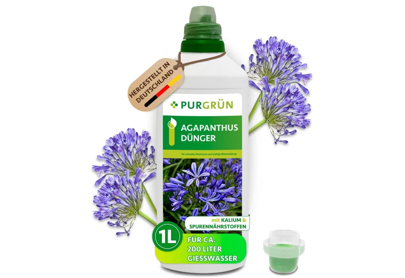 Purgrün Agapanthus Dünger Flüssigdünger 1 Liter NPK 3+5+7 extra Kalium - Bild 2