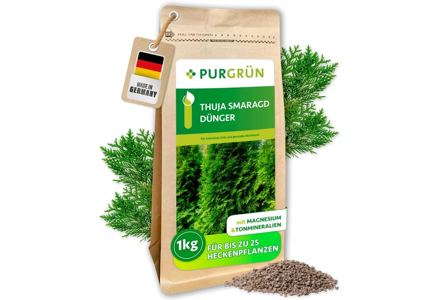 Purgrün Gartendünger Thuja Smaragd Granulat 1 kg NPK 9+4+8 - Bild 2