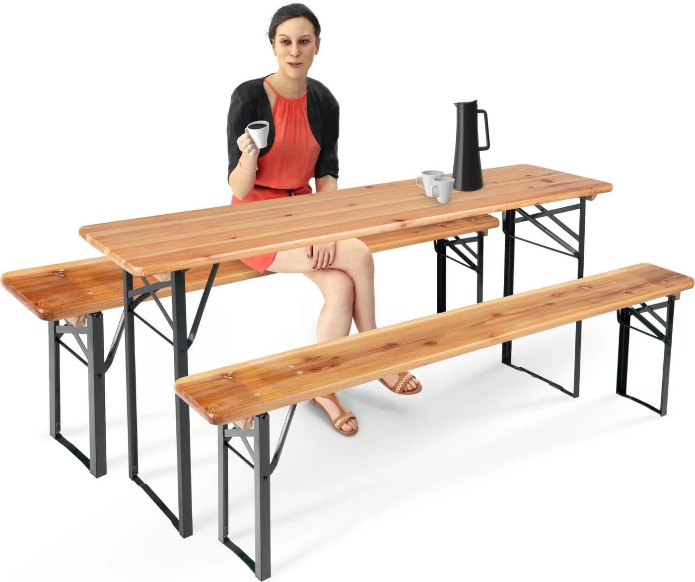 Stagecaptain Hirschgarten Bierzeltbank 170 cm Natur 2er Set