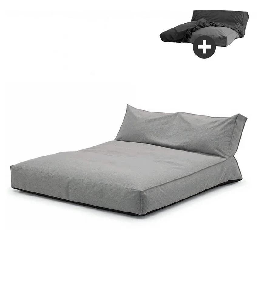 mokebo Sitzsack Outdoor Lounge 'Das Daybed' mit Schutzhülle Steingrau - Bild 2