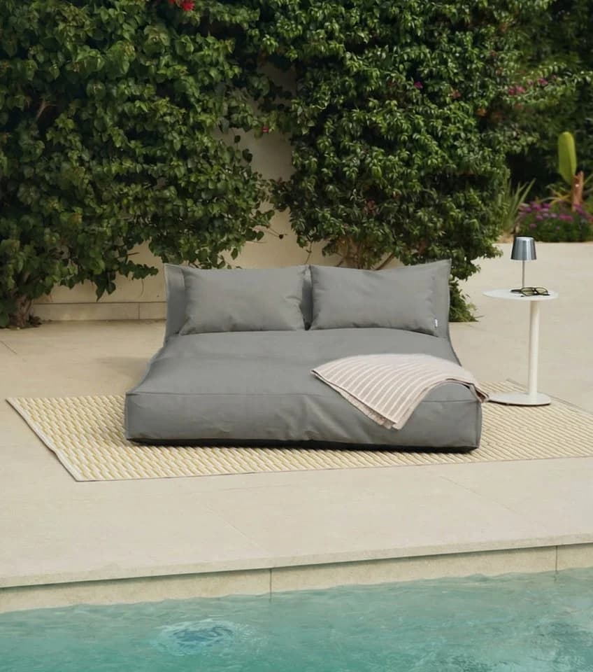 mokebo Sitzsack Outdoor Lounge 'Das Daybed' mit Schutzhülle Steingrau - Bild 5