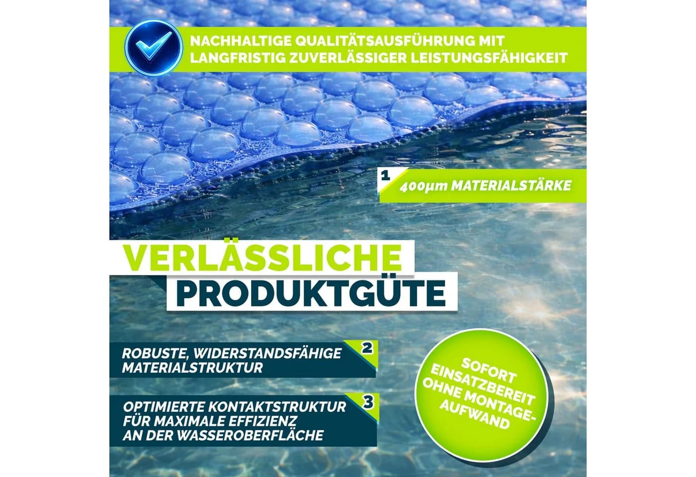 tillvex Solar-Poolfolie 120µ Blau Abdeckplane zuschneidbar - Bild 4
