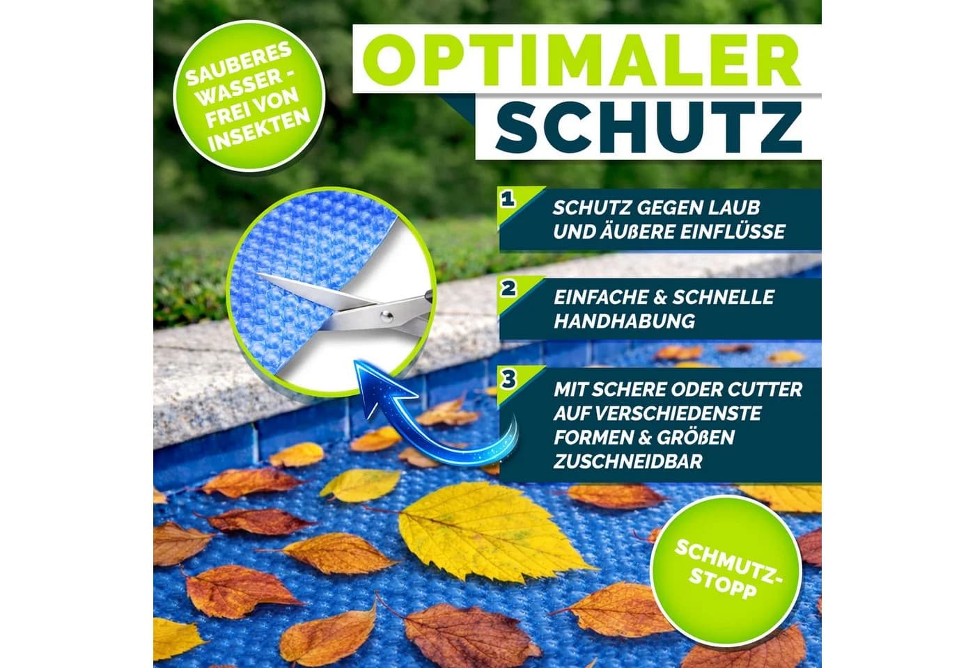 tillvex Solar-Poolfolie 120µ Blau Abdeckplane zuschneidbar - Bild 5