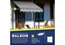 tillvex Klemmmarkise Balkon ohne Bohren mit LED & Handkurbel Grau/Weiß Bild 3