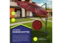 tillvex LED Sonnenschirm 330 cm Rot Aluminium 360° Drehbar Bild 1