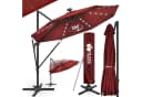 tillvex LED Sonnenschirm 330 cm Rot Aluminium 360° Drehbar Bild 2