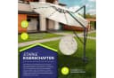 tillvex LED Sonnenschirm 330 cm Aluminium Beige Premium Bild 1
