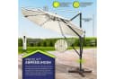 tillvex LED Sonnenschirm 330 cm Aluminium Beige Premium Bild 5