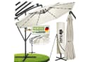 tillvex Sonnenschirm LED Solar Ø 3m Beige Aluminium Bild 2