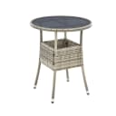Juskys Gartentisch Yoro Rund Grau Polyrattan Wetterfest Bild 1