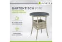 Juskys Gartentisch Yoro Rund Grau Polyrattan Wetterfest Bild 2