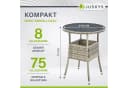 Juskys Gartentisch Yoro Rund Grau Polyrattan Wetterfest Bild 4