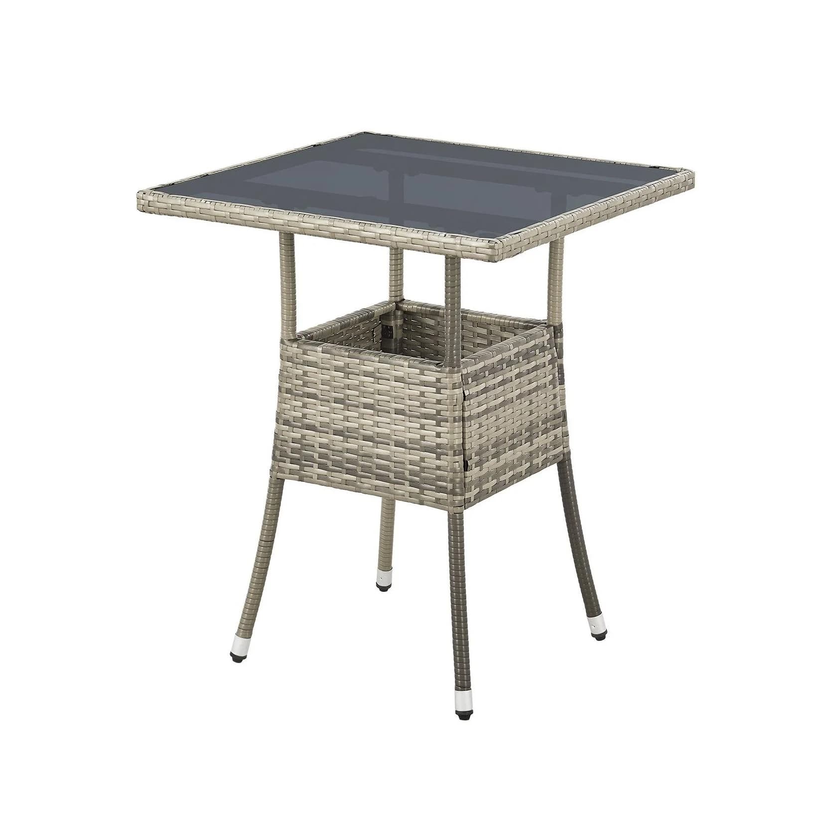 Juskys Gartentisch Yoro Grau Polyrattan Wetterfest