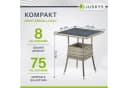 Juskys Gartentisch Yoro Grau Polyrattan Wetterfest Bild 4