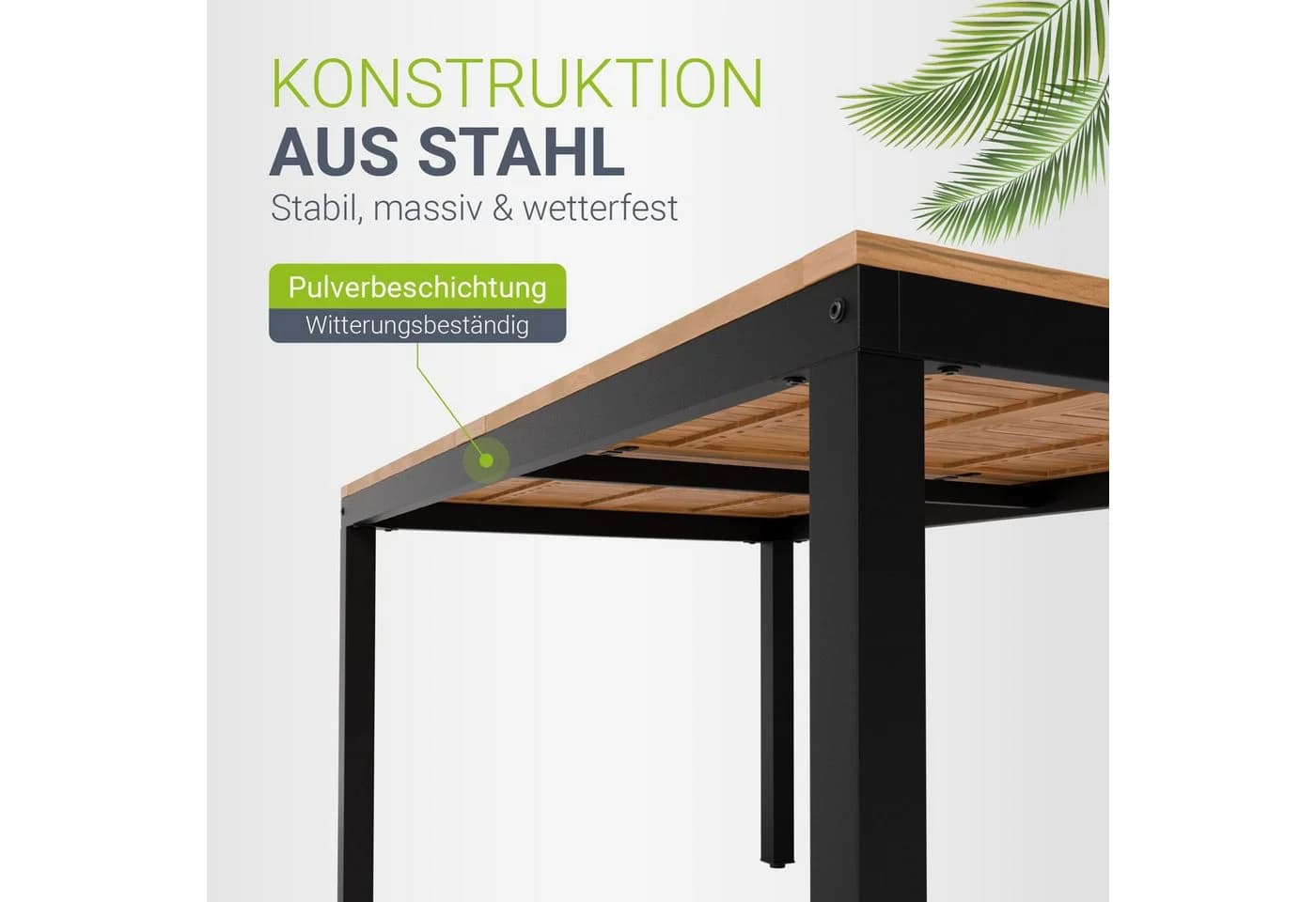 Juskys Gartengarnitur Rhodos 5-tlg. Schwarz/Natur Akazie mit Kissen - Bild 5
