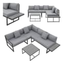 Juskys Gartenlounge-Set St. Tropez 4-tlg. Grau Stahl Akazie Bild 1
