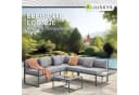 Juskys Gartenlounge-Set St. Tropez 4-tlg. Grau Stahl Akazie Bild 5