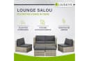 Juskys Gartenlounge-Set Salou 6-tlg. Grau Polyrattan mit Kissen Bild 2
