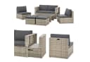 Juskys Gartenlounge-Set Salou 6-tlg. Grau Polyrattan mit Kissen Bild 3