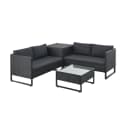 Juskys Gartenlounge-Set Santorini 4-tlg. Schwarz/Grau Polyrattan Bild 1