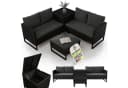 Juskys Gartenlounge-Set Santorini 4-tlg. Schwarz/Grau Polyrattan Bild 3