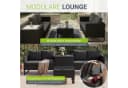 Juskys Gartenlounge-Set Santorini 4-tlg. Schwarz/Grau Polyrattan Bild 5