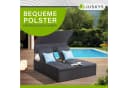 Juskys Polyrattan Doppelliege Syros Schwarz mit Dach & Auflagen Bild 5