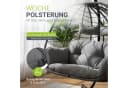 Juskys Doppelhängesessel Aria Grau Polyrattan mit Gestell & Kissen Bild 5