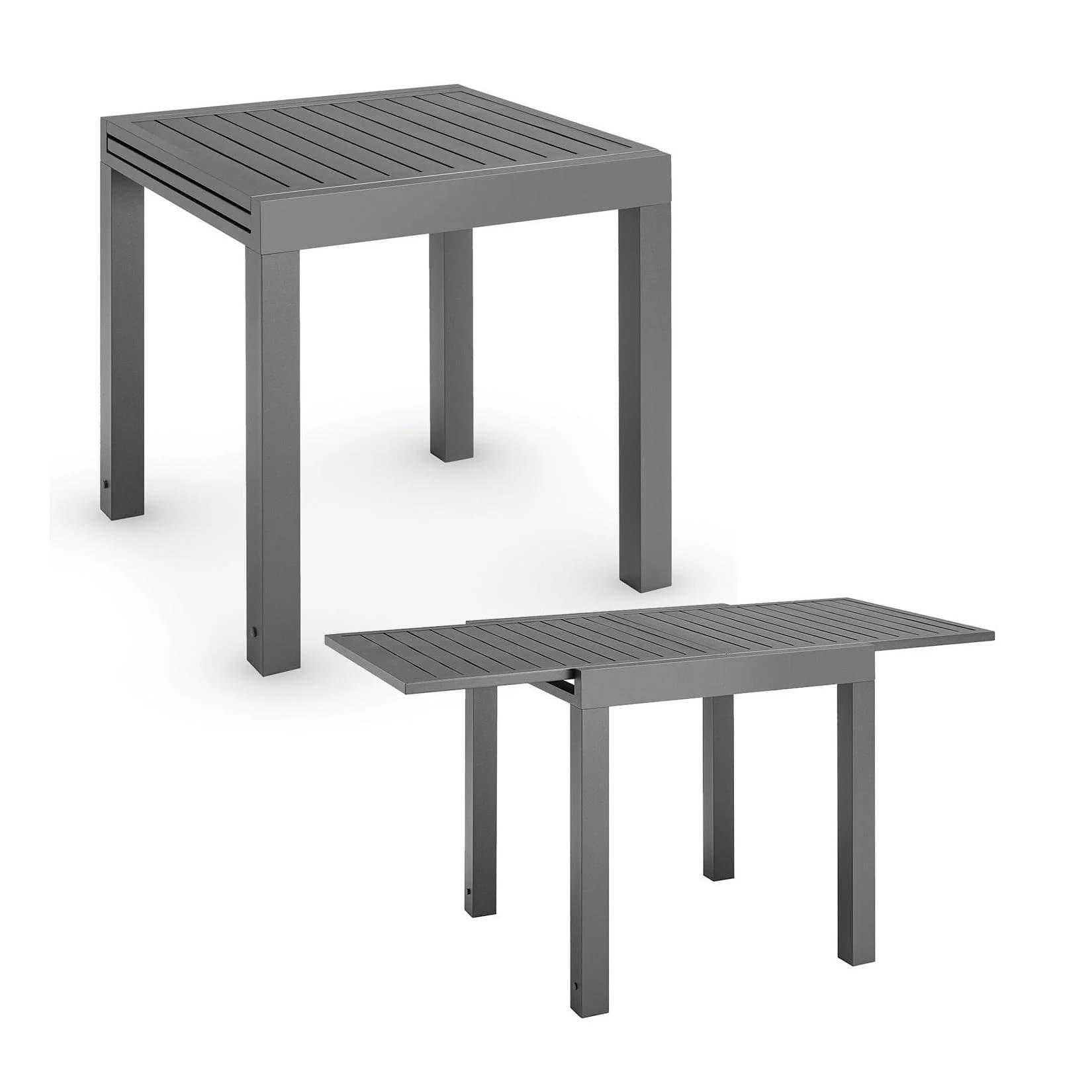 Juskys Gartentisch Laki Ausziehbar Aluminium Dunkelgrau