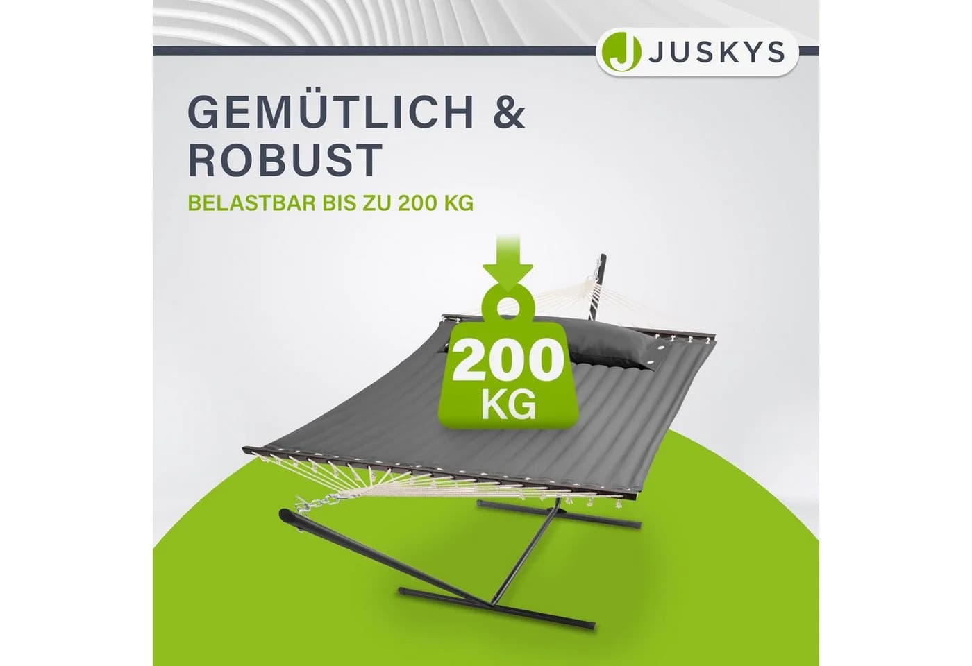 Juskys Hängematte Cata Doppelhängematte 2 Personen Anthrazit - Bild 5