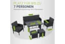 Juskys Gartenlounge-Set Turin 6-tlg. Schwarz Polyrattan Bild 5