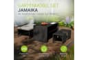 Juskys 2in1 Polyrattan Gartenlounge Set Jamaika Schwarz/Grau Bild 2