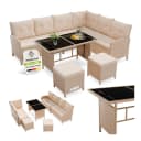 Juskys Gartenlounge Manacor creme Polyrattan Bild 1