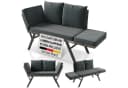 Juskys Multifunktionsbank Calvia Grau Polyrattan Klappbar Bild 3