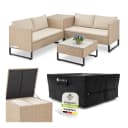 Juskys Polyrattan Lounge Santorini Creme Outdoor Sitzecke Bild 1