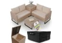 Juskys Polyrattan Lounge Santorini Creme Outdoor Sitzecke Bild 3