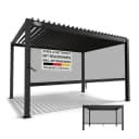 Juskys Lamellendach Tahiti 3x4 m inkl. Seitenwand 4 m Stahl Pergola Anthrazit Bild 1