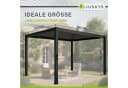 Juskys Lamellendach Tahiti 3x4 m inkl. Seitenwand 4 m Stahl Pergola Anthrazit Bild 5