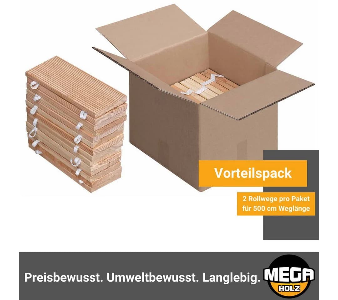 Mega-Holz Gartensteg Rollweg Lärche 26x250 cm - Bild 3