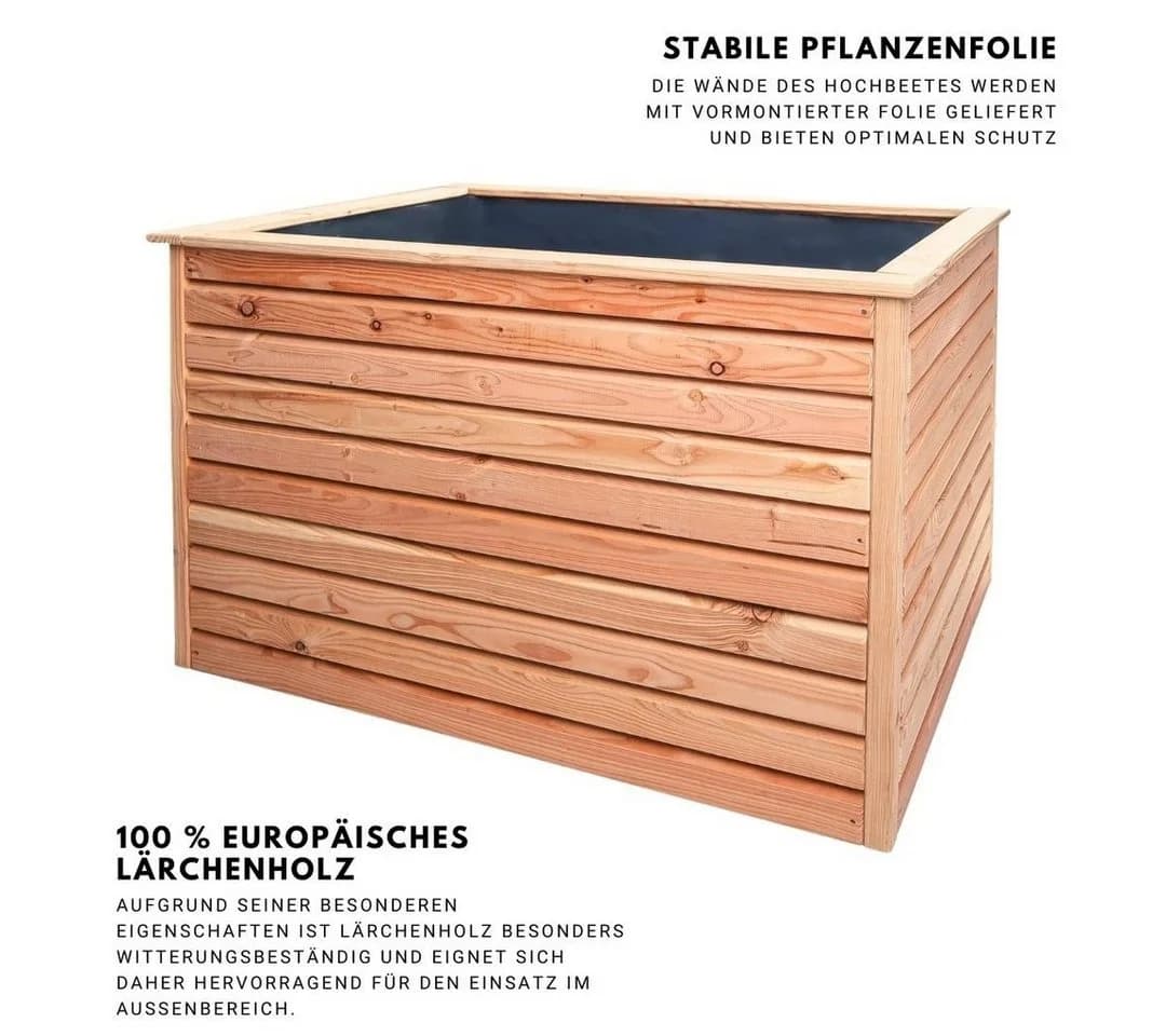 Mega-Holz Hochbeet Rhombus L Lärchenholz