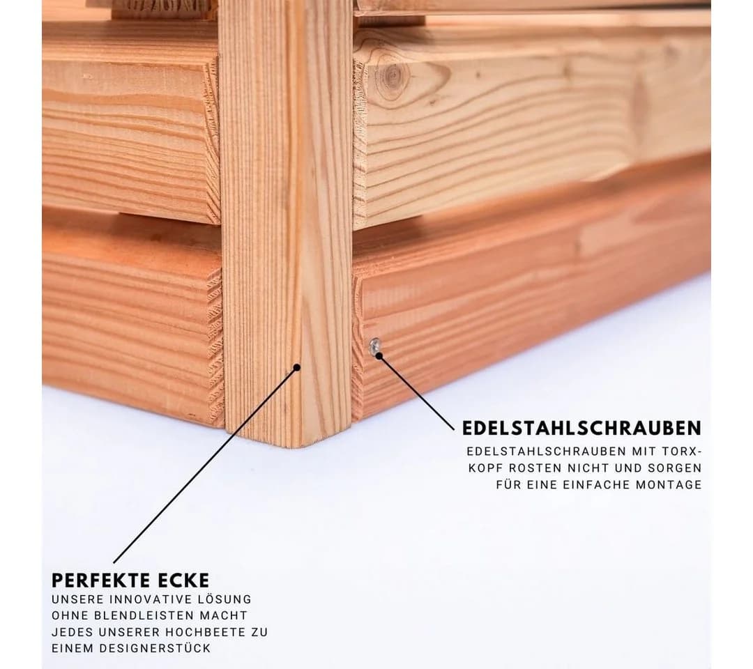 Mega-Holz Hochbeet Rhombus L Lärchenholz - Bild 5