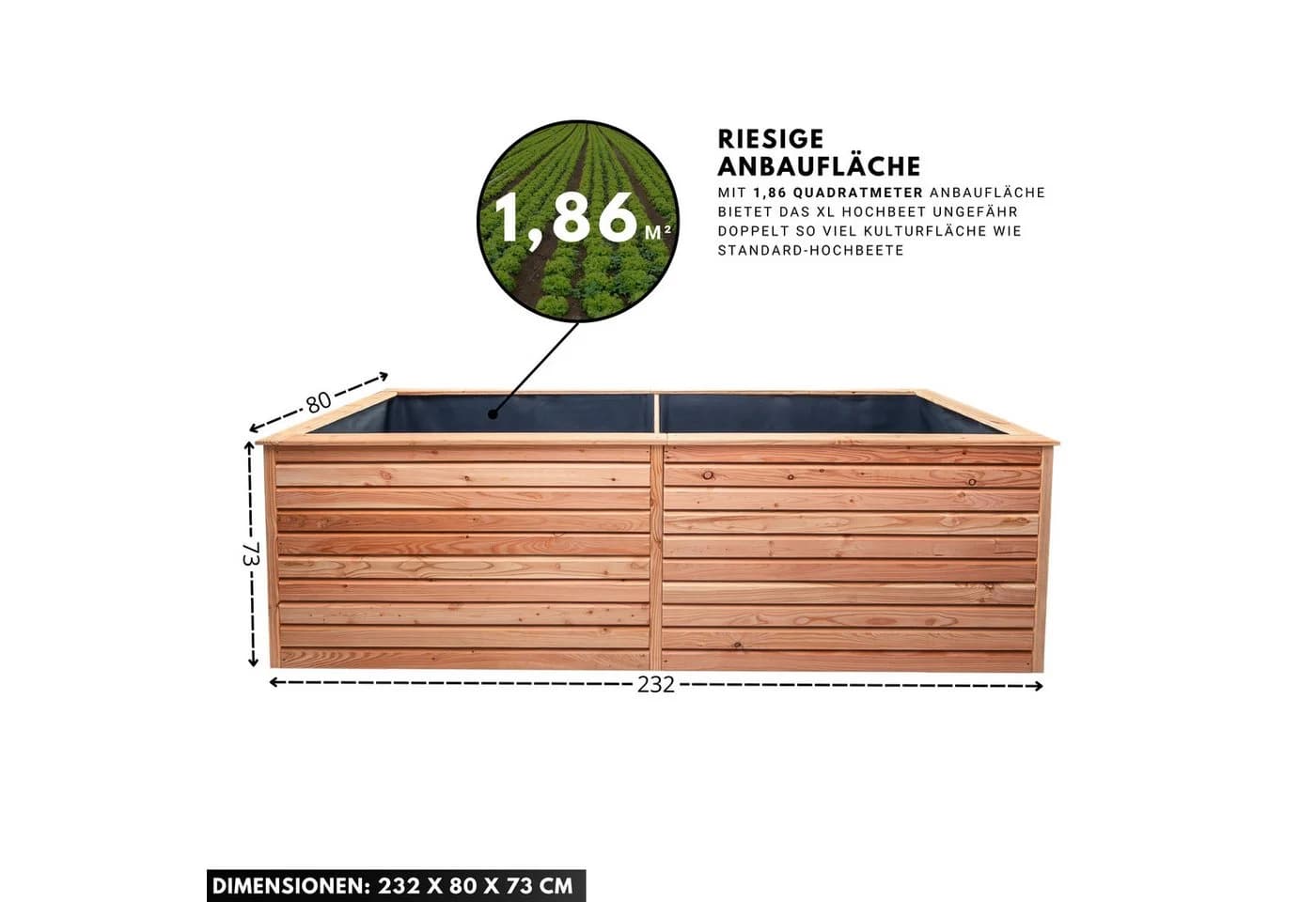 Mega-Holz Hochbeet Rhombus XL Lärchenholz - Bild 3